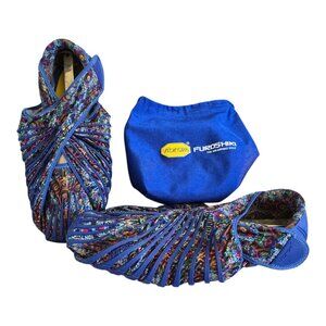 Vibram Furoshiki The Wrapping Sole Shoes #16UAC08 Blue Flower Unisex Size M